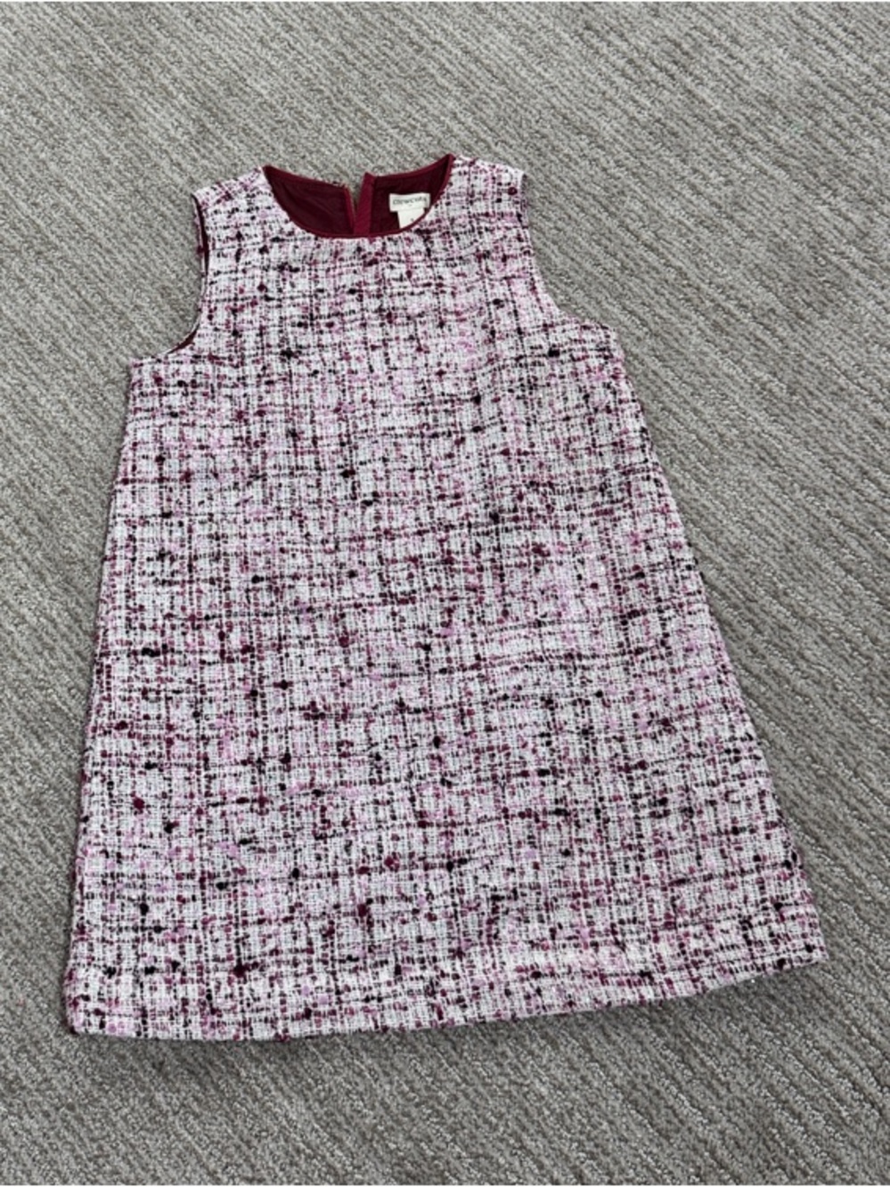 Crewcuts Pink and Burgundy Tweed Sleeveless A-Line Dress